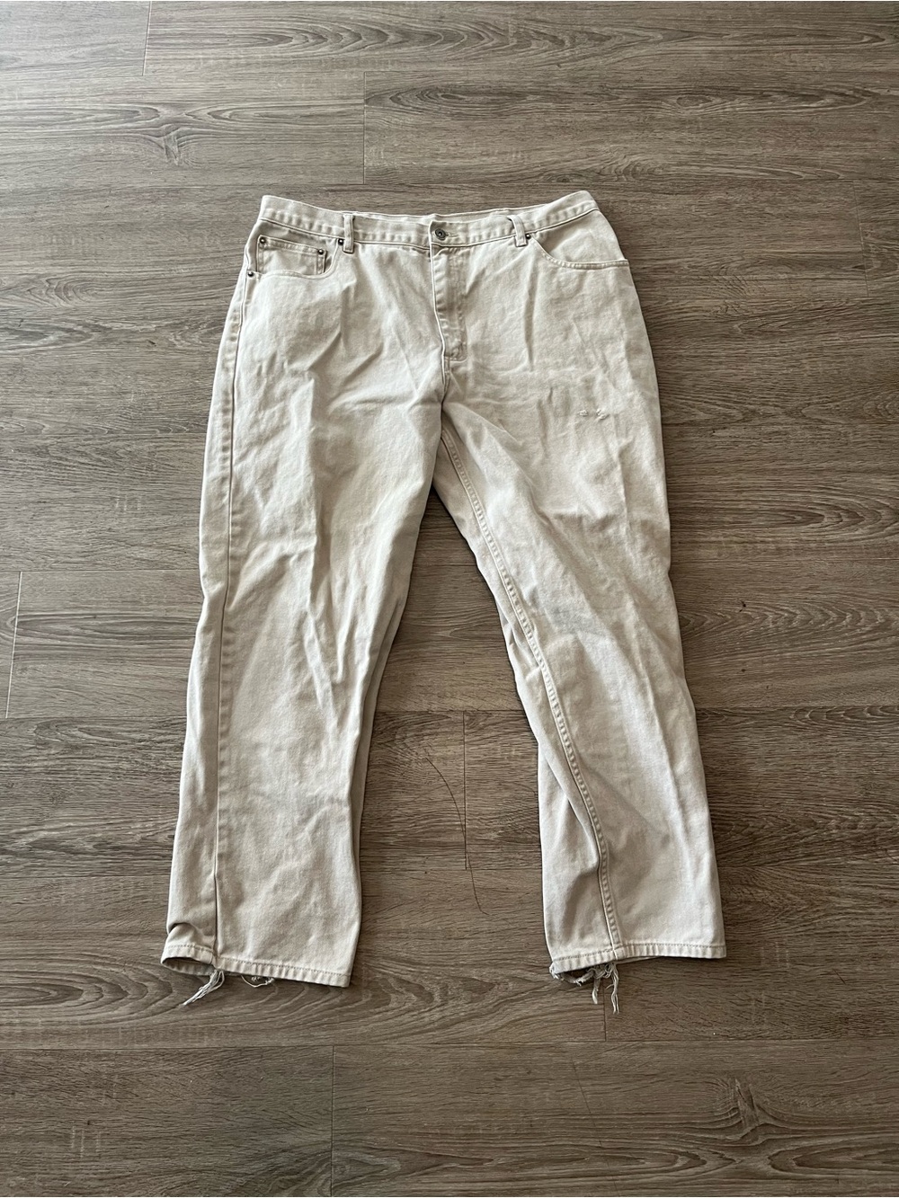 High Sierra Straight Leg Khaki Jeans Mens 38X30 Beige Denim 100% Cotton Workwear